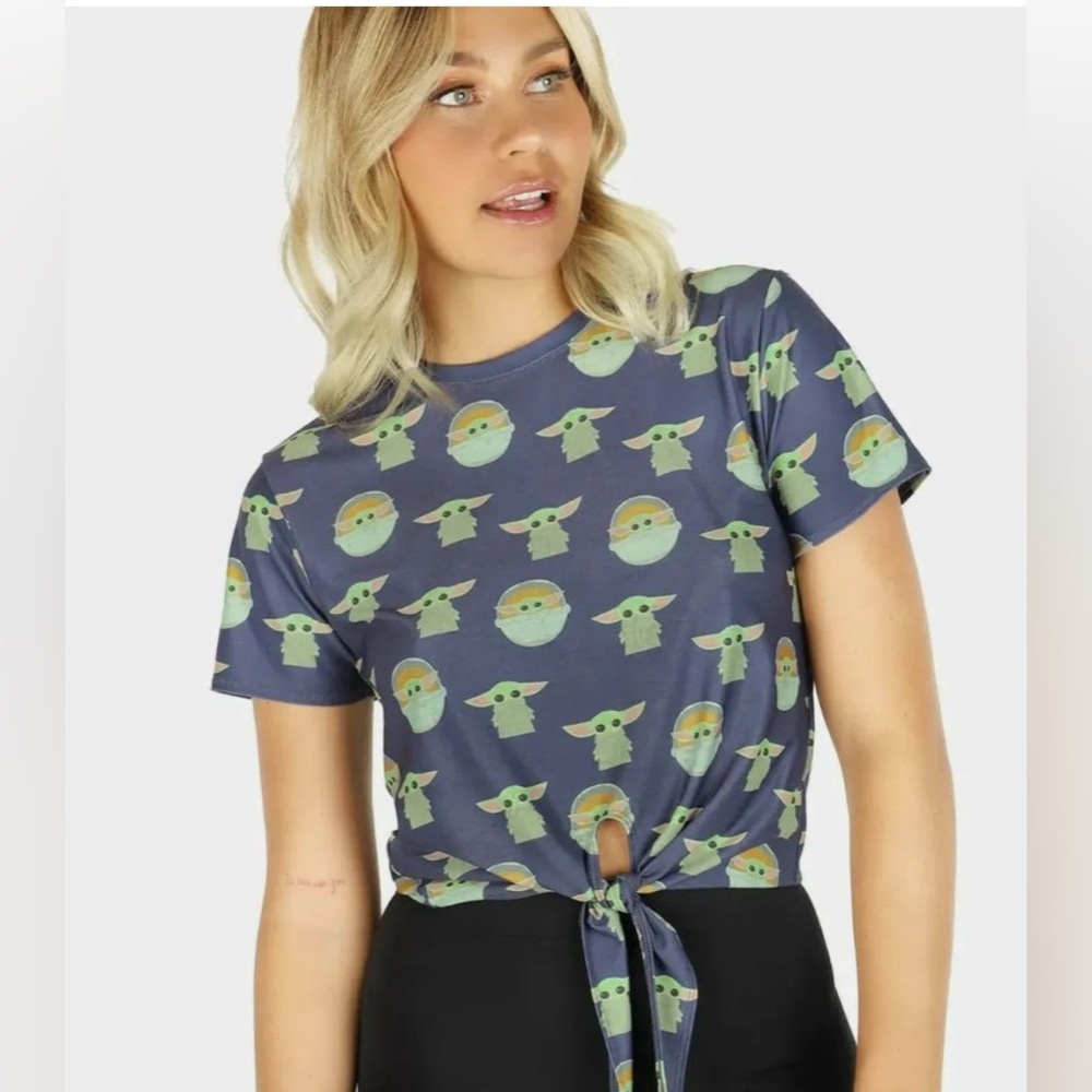 Blackmilk Baby Yoda “The Child” Tie-Front Top (grogu)
